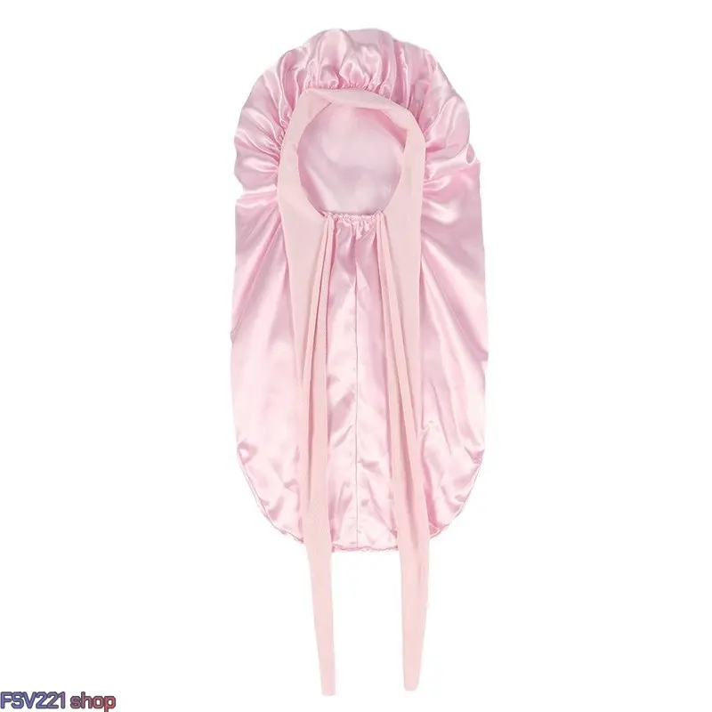 Solid Color Satin Hair Bonnet for Women, Extra-Large Sleep Cap with Adjustable Tie for Smoothing Long and Curly Hair, Hair Styling Cap, Customizable Fit campingessentials