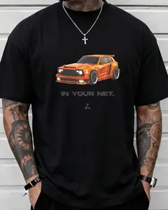 In Your Net Graphic Tee Unisex JDM Style Drift Car T-Shirt Gaming Meme Top for Men Women Streetwear Short Sleeve Crewneck Casual Cotton Blend Racing Enthusiast Shirt