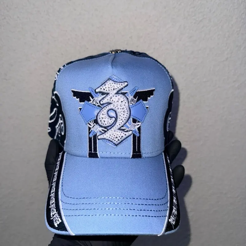 Unisex Fit Fitted Blue Hat - New, Unique Designs, Front Accent, Everyday Casual Fashion Accessory