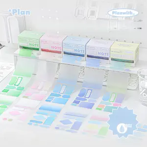 Drawstring Box Sticky Notes, Pearl Color Multi-Size Convenience Stickers, Self Adhesive Sticker, Adhesive Tabs, Sticker Paper, Ideal for Handwriting, Study, Office & Home Use