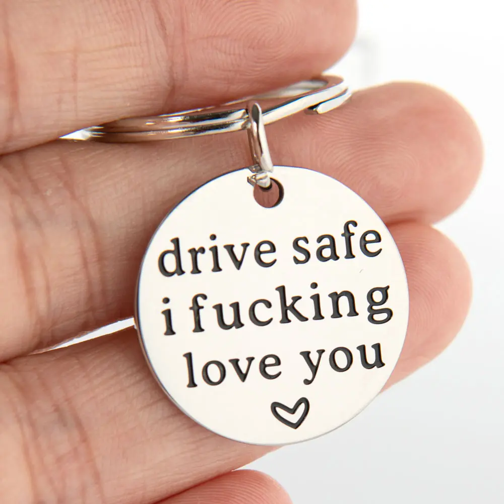 Engraved Message Keychains - Stainless Steel Heavy-Duty Metal, Anti-Rust Coated, Durable Custom Designs Romantic Personalized Charm Key Ring, Valentine's Day Love Token for Couples, Heavy-Duty Metal Keychains, Anti-Rust Coated Keychains