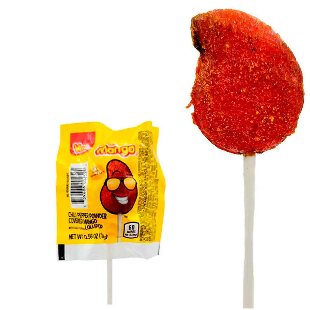 Vero Mango Paleta con Chile Sweet and Spicy Mexican Candies - 0.49 oz per Piece, 40 Total Pieces, Chili Powder Flavor, Unique Snacks for Parties, Mexican Candy