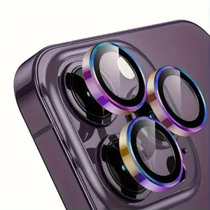 Multi-colored Glass Separated Lens Film  For iPhone 17/1 7Air/17 Pro/17 Pro Max Round Camera Lens of Rear Camera Compatible with Iphone 16 15 14 13 12 11 Promax Plus