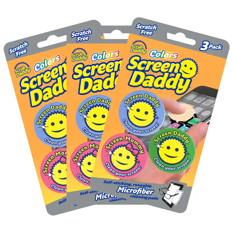 Scrub Daddy Screen Daddy 3 Count Bundle (3 packages of 3 Device Screen Cleaners) - 9 Screen Daddys in Total