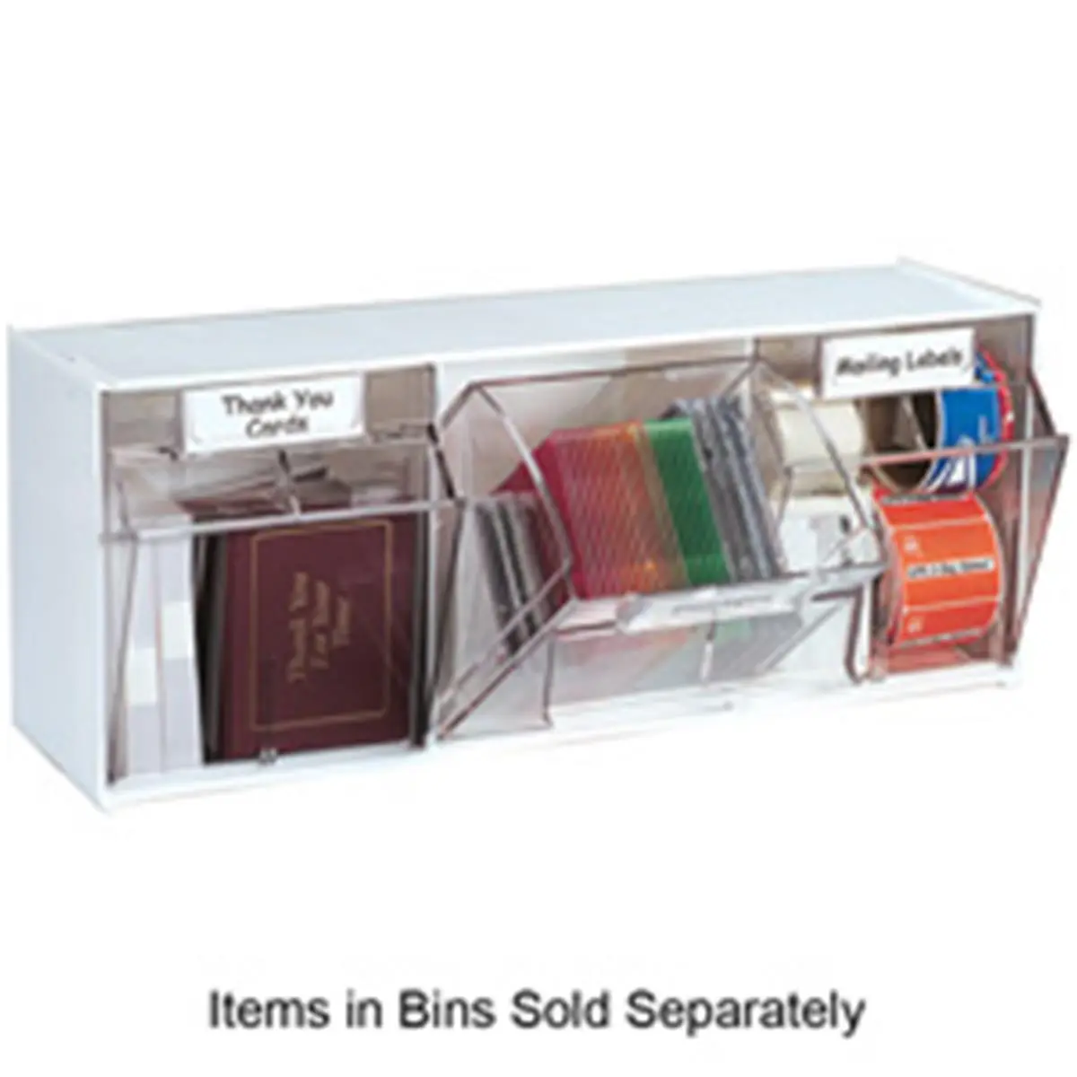 212 MAIN 6-Piece Interlocking Tilt-Out Bins Wall Mount Modular Unit with Mounting Hardware, Interchangeable Removable White Office Stationery Storage, 23.63in x 3.63in x 4.50in Desk Organizer
