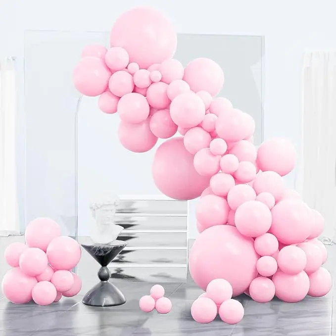 PartyWoo Light Pink Balloons 85 pcs Different Sizes of 18 12 10 5 Inch Pastel Baby Pale Pink Balloon Arch Kit Garland for Baby Shower Valentine's Day Princess Birthday Party Decorations Pink-Q05