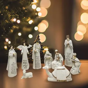 Nativity Figurine Set, 9 Counts/set Creative Ornament,  Holiday Gift for Thanksgiving, Christmas, Easter