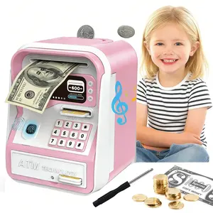 Electronic Piggy Bank with Password Code Lock | Kids Coin Money Savings Box Safe Cash Coin Can Toy, Mini ATM Banks for 3-12 Year Old Boys Girls, Christmas Birthday Gifts for Children – Ideal Summer & Children's Day Gift