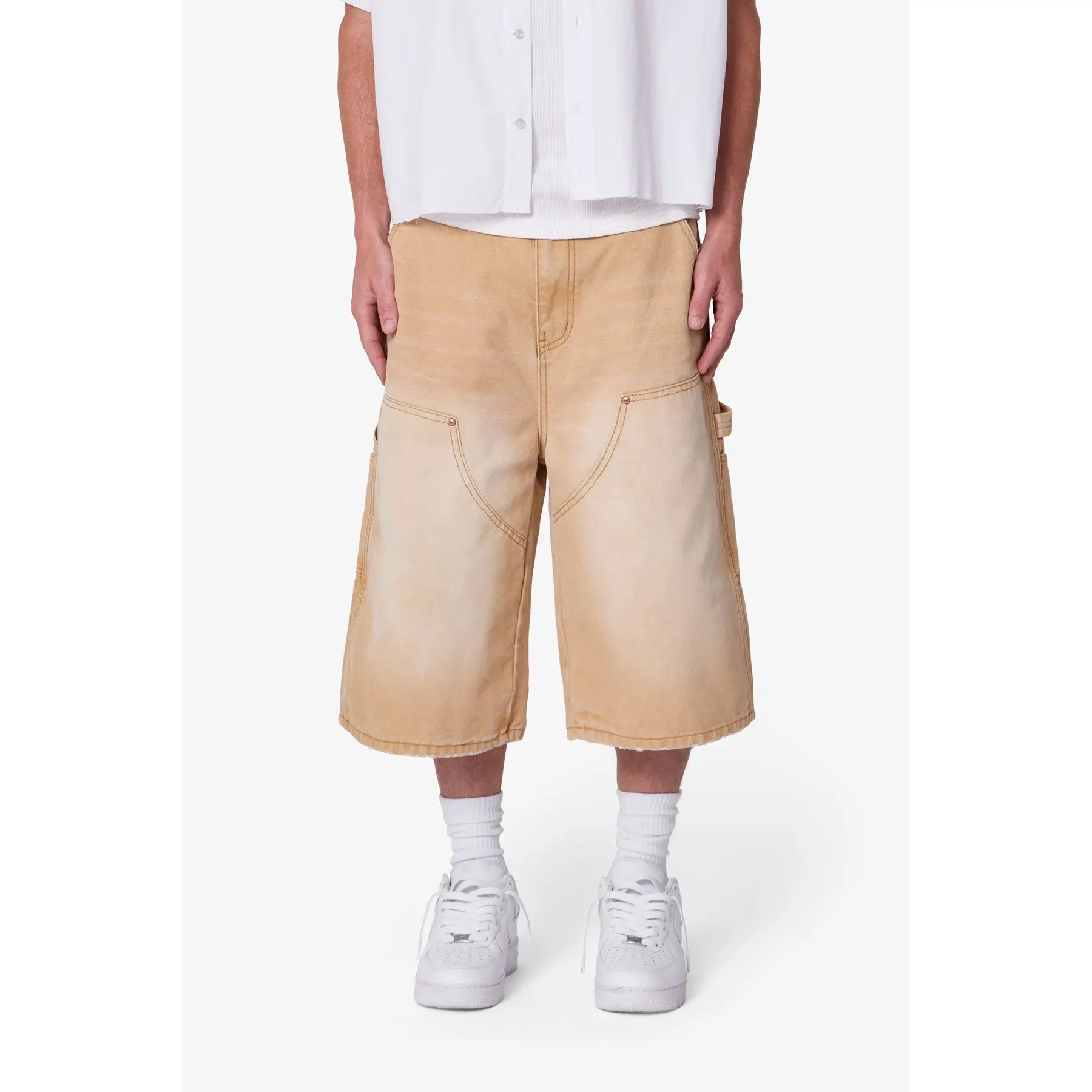 mnml Ultra Baggy Carpenter Shorts - Washed Tan