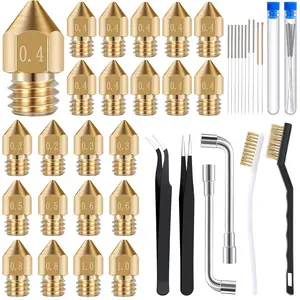 50 Pieces 3D Printer Nozzle Cleaning Kit Includes 19 Pcs Stainless Steel Needles Cleaner Tools and 23 Pcs MK8 Nozzles Multiple Sizes Compatible with for Makerbot Creality CR-10 Ender 3 5 - Home Improvement.