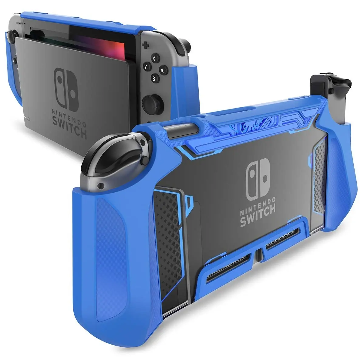 SQ-RDC014 Blade Series Dockable TPU Grip Case for Nintendo Switch - Accessories with Protection for Console, Joy-Con Controller Device (Navy) [Bluetooth-Ready Compatibility], Game