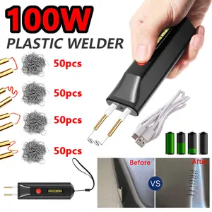 100W USB Cordless Portable Mini Plastic Welder 2-in-1 Set with 200 Welding Nails for Car Bumper Dashboard Repair