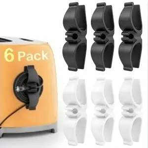 6 Pack Durable Rubber Cord Organizer for Kitchen & Home Appliances, Strong 3M Adhesive Stick-On Design Cord Wrapper, Stable Cord Hider for Easy Cable Management & Tidy Home Storage