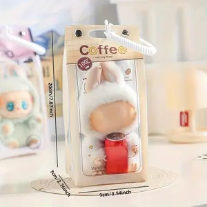 17cm Doll  Transparent Dustproof Storage Protection Cover - Doll Protection Cover with Spring Keychain, Perfect for Collecting and Displaying Plush Toys [Doll Not Included]