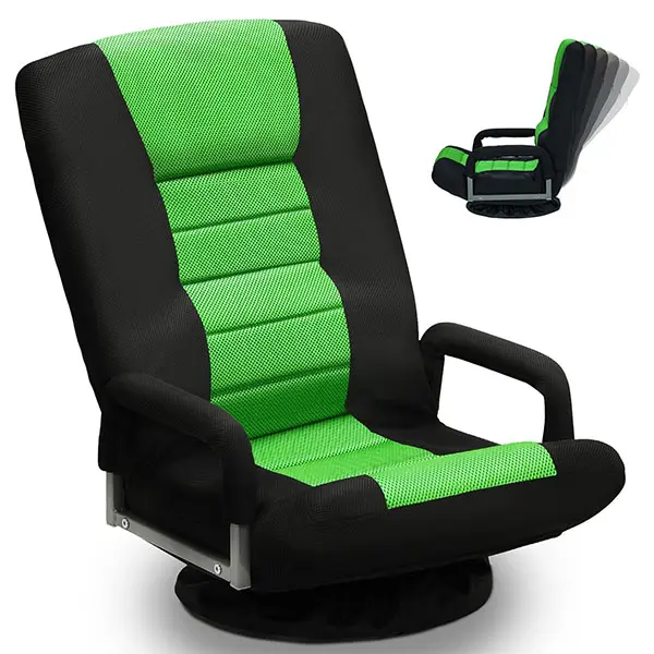 Avocahom 360° Swivel Chair 6 Adjustable Positions Backrest with Armrest Foldable Floor Chairs ,Floor Gaming Chair,Comfy Reading Chair,Floor Seat for Adults,Furniture,Living Room Ergonomic