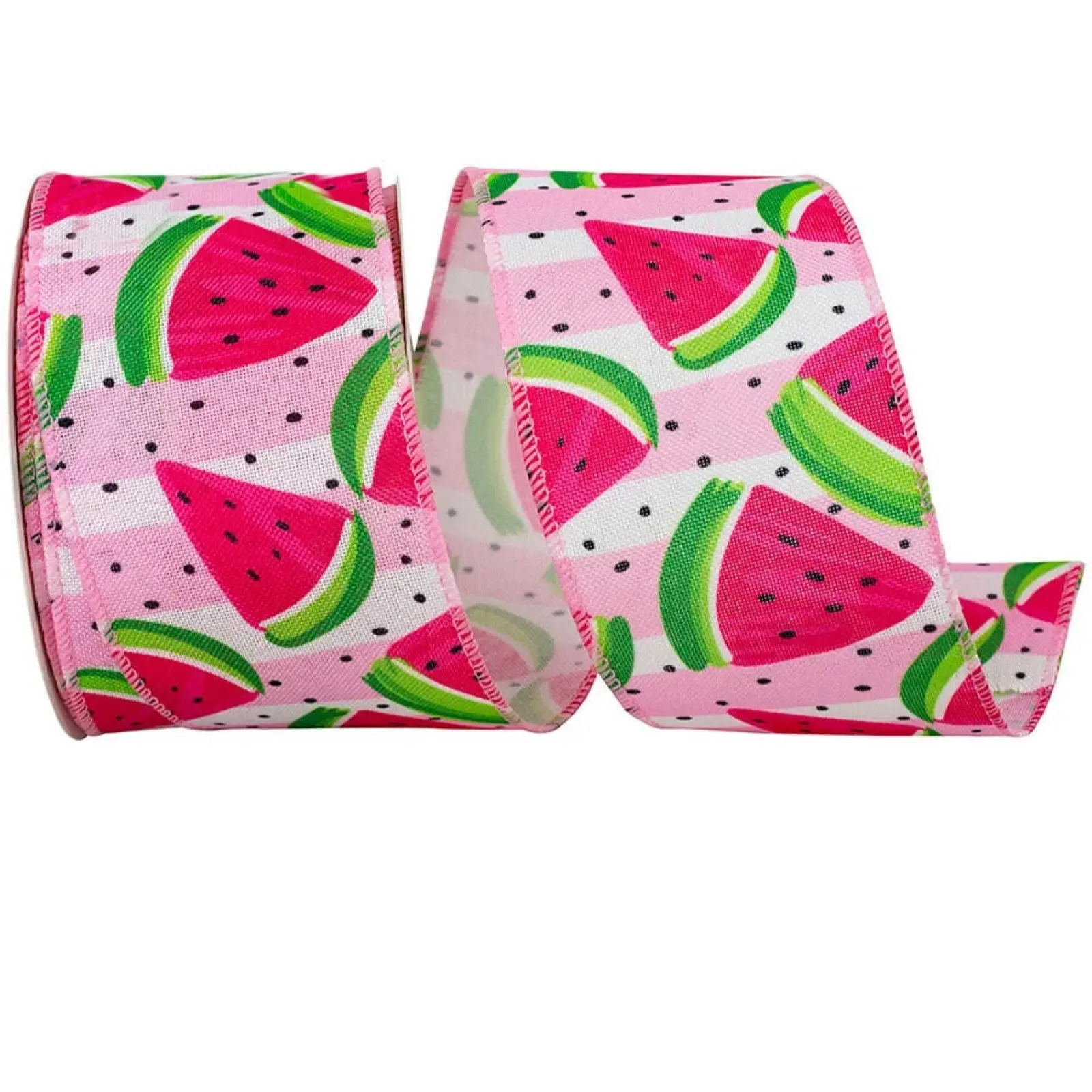 Watermelon Slices Linen Ribbon, 2.5" X 10YD