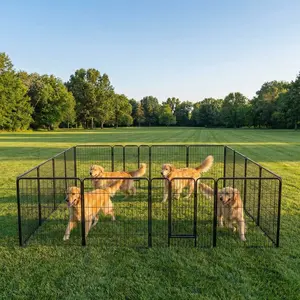 Dog Playpen Outdoor, Metal 40 Inch 16 Panels Foldable Pet Fence with Door, Outdoor Indoor Small Medium Large Dog Puppy Portable Exercise Play Pen for RV Camping, Trips, Play Yard
