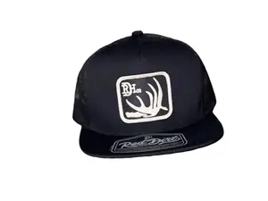 Red Dirt Hat Company Deer Shed Black Mesh Adjustable Trucker Hat - Authentic Snapback, Unisex Casual Baseball Cap, Trucker Style Hat