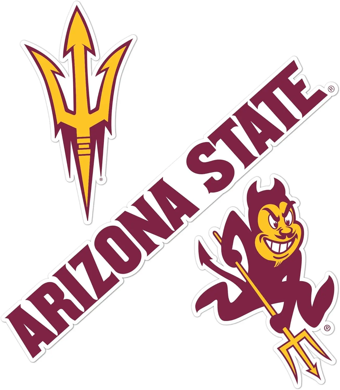 (3pcs) Arizona State University ASU Sun Devils Vinyl Decals Laptop ...