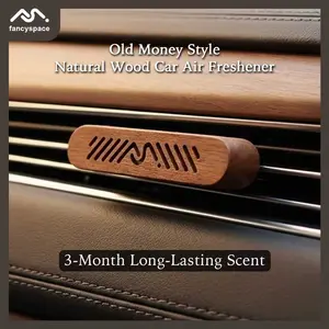 Fancyspace Long-Lasting Car Air Freshener, 3-Month Long-Lasting 3pcs Old Money Style Natural Wood Car Air Freshener – Magnetic Clip, Premium Scent, Christmas Limited Gift Edition