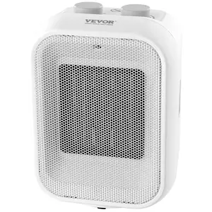 【fathersdaygift】VEVOR Portable Electric Space Heater with Thermostat, 1000W/1500W 2-Level Adjustable Quiet Ceramic Heater Fan, 9 in Tip-Over Shutdown Flame-Retardant PP Small Heaters for Office Room Desk Indoor Use
