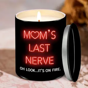 Mom’s Last Nerve Candle, Funny Mother's Day Gift, Birthday Gift for Mom, Stepmom, Bonus Mom, New Mom | 10oz Vanilla Lavender Scented Tin Candle with Cozy Aroma, Unique Home Decoration & Relaxing Fragrance