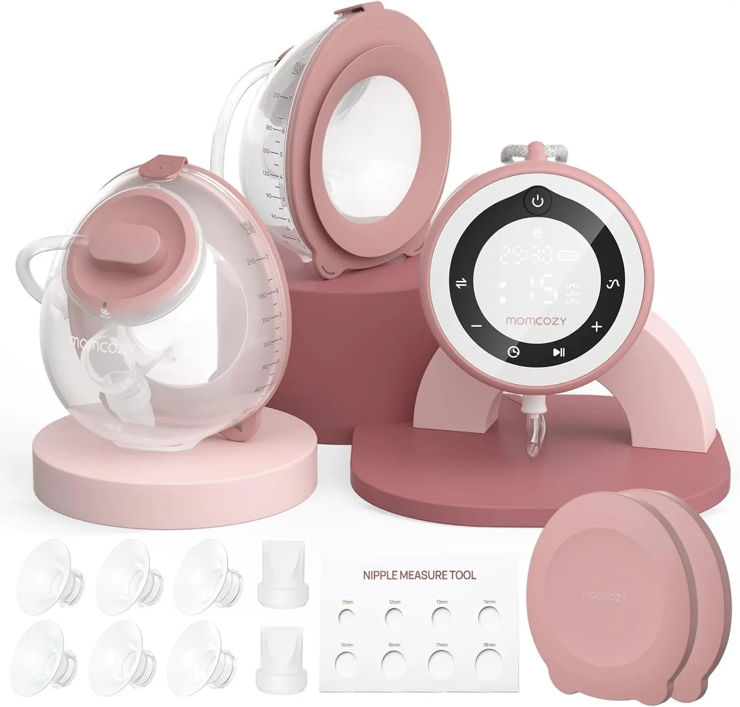 Momcozy Breast Pump V1 Pro, Hands-Free Portable Wearable Breast Pump, Upgraded Electric Breast Pump with 3 Fine-Adjustable Rhythms | 15 Levels, with Leak-Proof DoubleFit Flange, Comfort Red,A