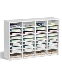Literature Organizer With 36 Compartments Office Mailbox And Adjustable Shelves, Wooden MDF Mailbox Sorter For Home Office Classroom Storage Of Files Documents Papers, White, Durable MDF Construction, Ideal For Office, School