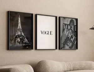 [Sale off up to 50%] [No frame, Free Ship] Vogue Set of 3 Wall Art Black White Trendy Wall Decor Vintage Fashion Poster Luxury Print Girly Wall Art