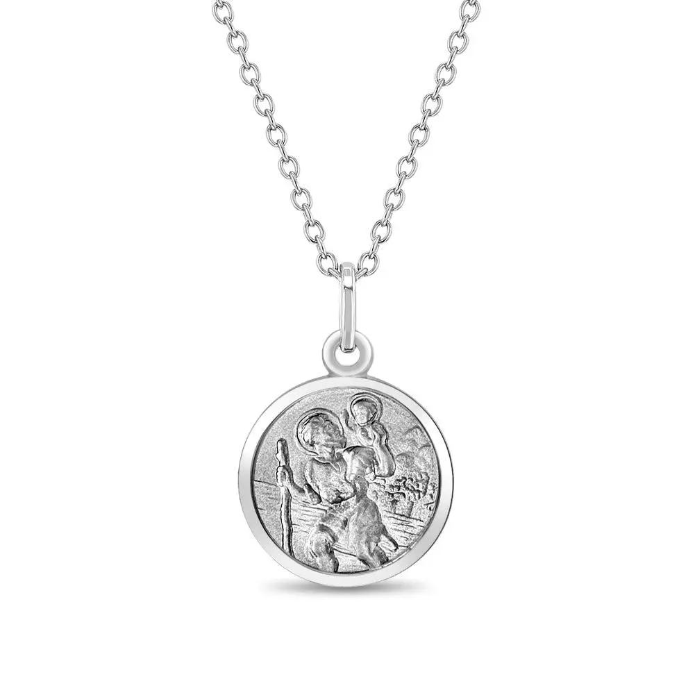 Saint Christopher 13mm Toddler/Kids Necklace Religious - Sterling Silver Saint Christopher 13mm Toddler/Kids Necklace Religious - Sterling Silver