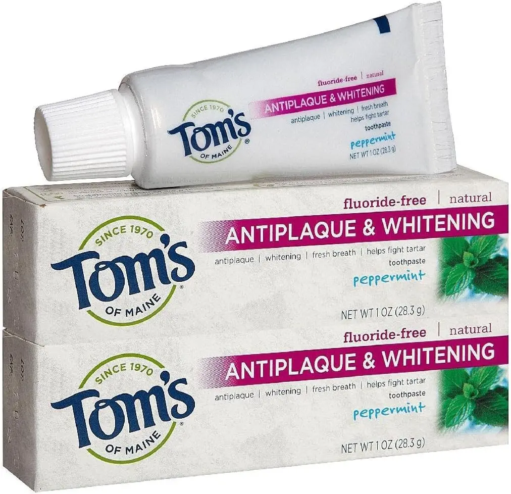 Tom's of Maine Antiplaque Tartar Control Toothpaste Trial Size, Peppermint - 1 oz - 12 pk