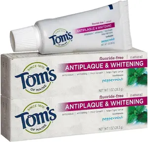 Tom's of Maine Antiplaque Tartar Control Toothpaste Trial Size, Peppermint - 1 oz - 2 pk