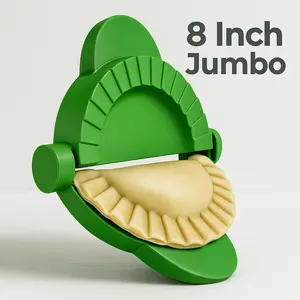 8” Jumbo Empanada Press – Ultra Heavy-Duty Dumpling Maker – Includes Cutter & Spoon – Made in USA – Exclusive XL Tool for Calzones, Giant Empanadas, Stuffed Pockets, Turnovers