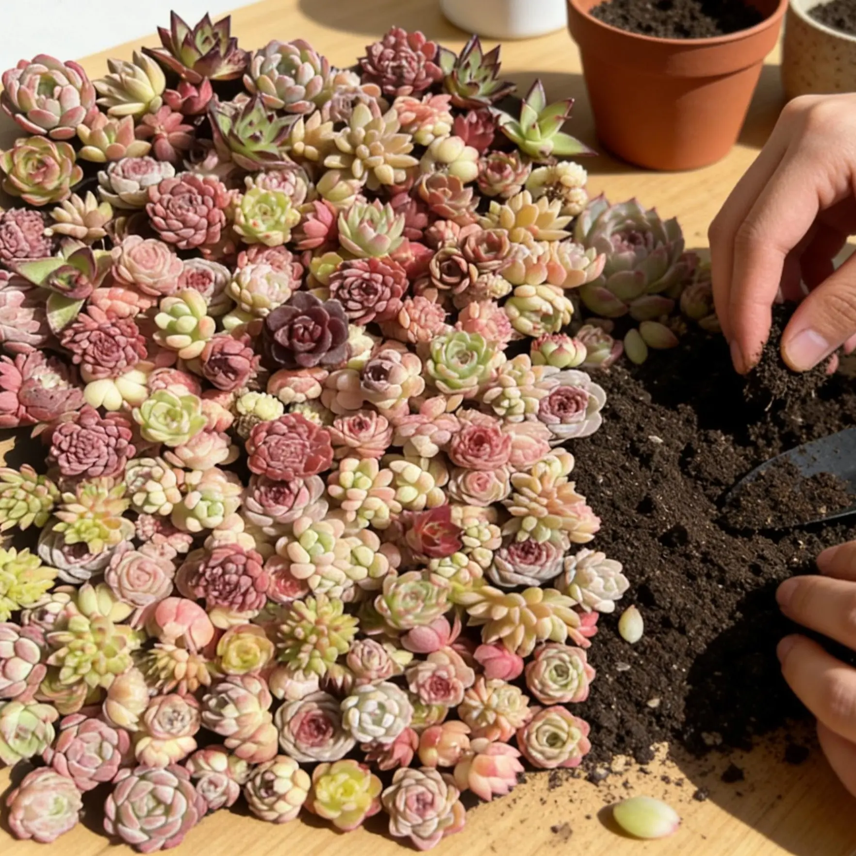 100 PCS Random Assorted Succulents Live Plants｜Bare Root｜0.5–1.5 Inch Mini Succulents｜DIY Kit｜Easy Care｜Beginner Friendly｜Home & Garden Decor