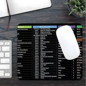 Excel Shortcuts Pattern Mouse Pad,  1 Count Rectangle Made for Gaming Gaming Mouse Pad, Non-slip Mousepad, Gaming Accessory, Office Desk Keyboard Mouse Pad, Office Desk Accessories, for Home Office Game Room Desk, Office Supplies