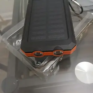 Portable USB Solar Power Bank, Dual 5V USB Ports Output, Durable Camping External Backup Battery Pack with Dual Super Bright Flashlights, Compass, and Easy to Use Design for All Mobile Devices, Perfect Gift for Christmas,back to school,back to school haul