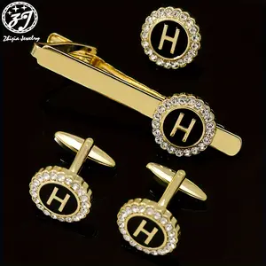 A fashionable and simple 26 letter cufflinks alloy inlaid with rhinestones cufflinks suit accessory, versatile cufflinks, Father's Day, Christmas gift, boyfriend gift, birthday gift