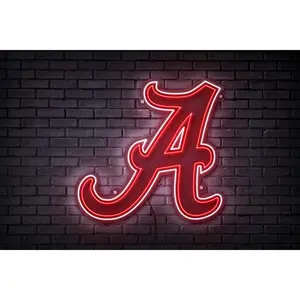 Alabama LED Neon Sign [24x23] - Officially Licensed, Professional Mounting Pegs, Remote Control Dimmer, Microfiber Cleaning Cloth, 1-Year Warranty