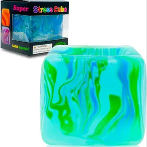 Fidget Toys Squishy Stress Cube, Stress Balls for Kids Adults Squishies Stress Relief Decompression Squeeze, Ice Squishy Cube Sugar Balls, Sensory Toys for Kids with Autism, Fidgets for Classroom Prize Toys，for Anxiety Stress Relief ADHD