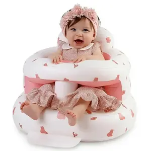 Inflatable Baby Seat for Babies 3-36 Months, Floor Chair with Built-in Air Pump, Infant Support Seat for Sitting & Learning to Sit, Full Surround Design