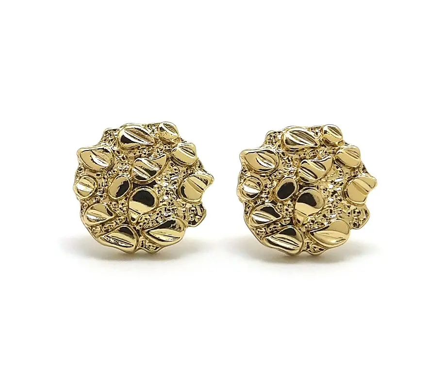 Unisex Round Africa Nugget Earring Cookie Surgical Steel Post Stud Earring Adorable Eye-catching Design with Secure Backing Hypoallergenic Materials