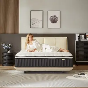 ZYLUMI Queen Mattress, 12" Spring Hybrid Mattress, In-a-Box, Memory Foam, Pocket Spring Mattress, Pressure Relief, Medium Firm Support, CertiPUR-US and Oeko TEX Certified