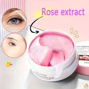 DIOE Rose Hyaluronic Acid Eye Mask for All Light Beige Types - Hypoallergenic Firming & Moisturizing Eye Care with Glycerin, Rose Extract - Smooth & Glossy Finish, Reduces Fine Lines & Wrinkles, Eye Treatment Mask
