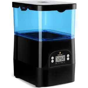 fishkeeper Automatic Fish Feeder for Pond - Weather-Resistant and Tip-Proof Design Precision Feeding for Vacation Dispenser with Timer, Outdoor Koi Fish Feeder, 2.8L LCD Display (Blue)