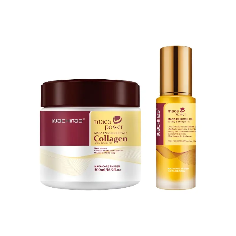 Collagen Hair Care Set, All Hair Types 500ML + Moroccan Argan Oil 50ML, Repair Damaged Dry Hair, Smooth and Nourish, Nourishing Hair Treatment