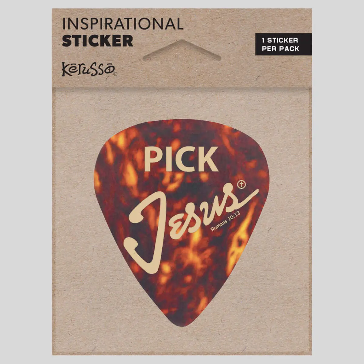 Kerusso Vinyl Music Faith Sticker - 2"x3" Water-Resistant Guitar Pick Design, Ideal for Bike, DIY Scrapbooking Projects