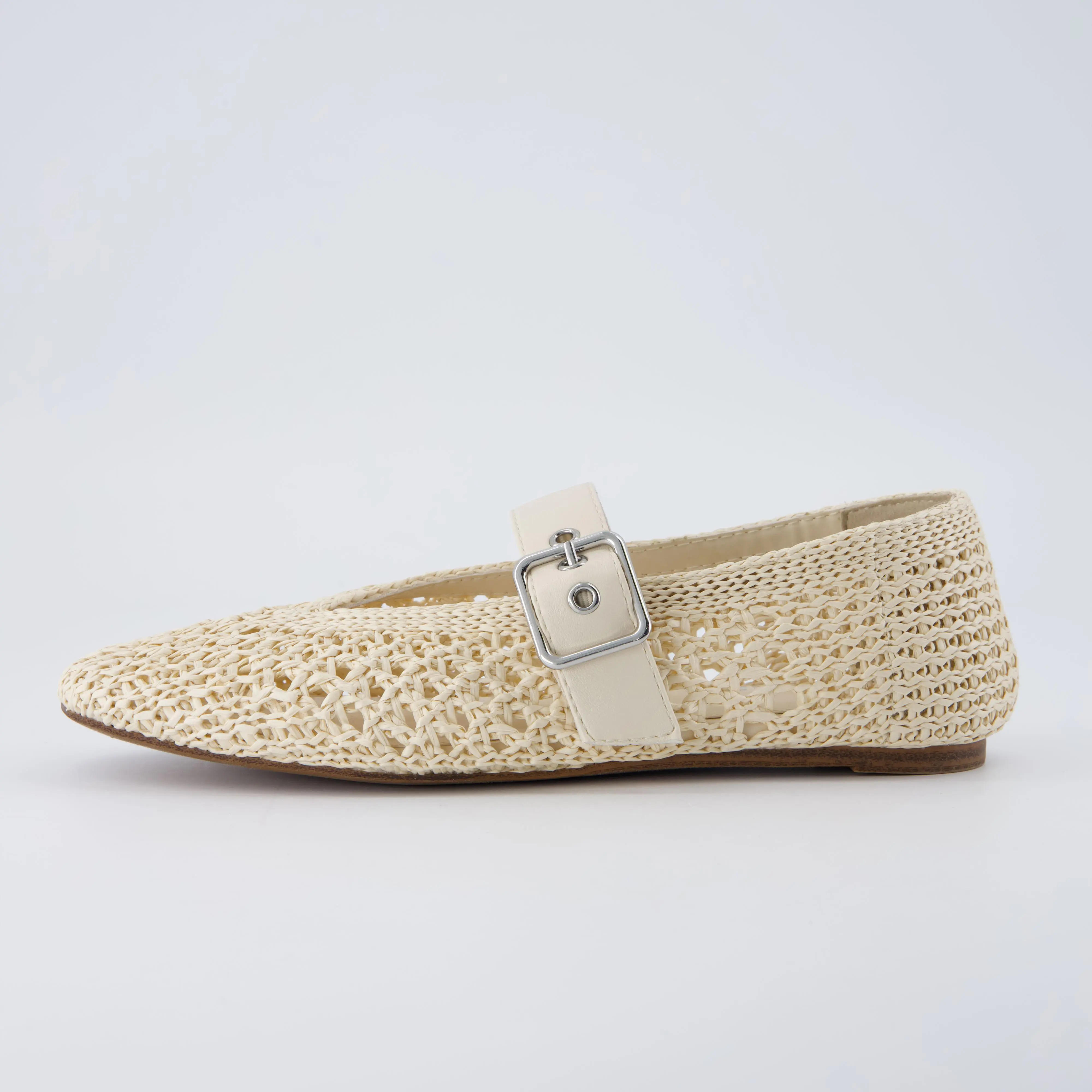 Cushionaire Gabby Woven Mary Jane Ballet Flats For Women | Comfortable Dressy Flat Shoes With Adjustable Gold Tone Buckle And Memory Foam Cushioning