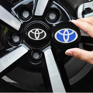 pc 56mm+60mm Car Logo Wheel Center Hub Cap Rim Cover Sticker Decal For Cars For Toyota Camry Yaris GR86 Rav4 Prado Supra Prius Badge Accessory Car Decals Car Stickers