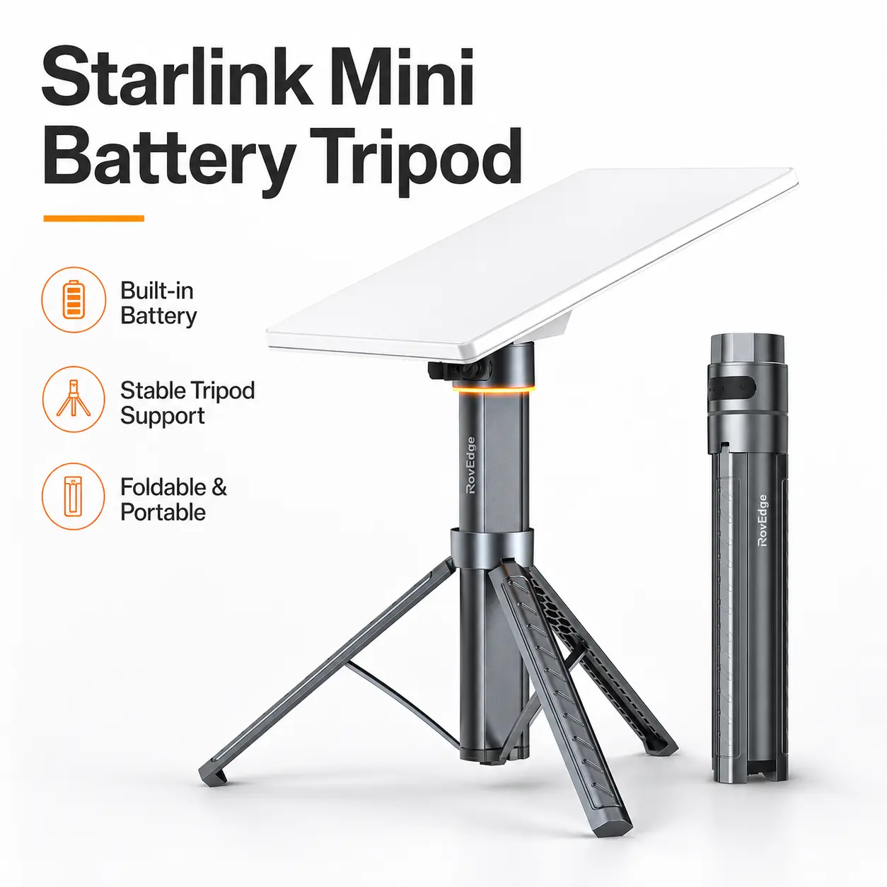Starlink Mini Portable Rechargeable Power Bank - 189Wh 51300mAh Ultra-Compact, 65W PD Type-C & DC Fast Charging, IP67 Waterproof, with Tripod & Battery Accessories, for Camping & RV Use, Manufacturer Warranty, Manufacturer Warrenty