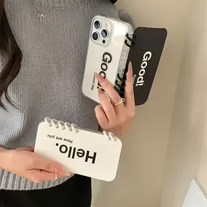 Creative Flip Notebook Style English Letters Phone Case, Suitable for 16/16plus/16pro/16promax/15/15plus/15promax/14/14plus/14pro/14promax, 13/13pro/13promax, 12/12pro/12promax, 11/11pro Max